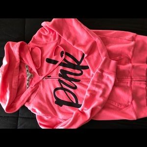 PINK lightweight zip up hoodie